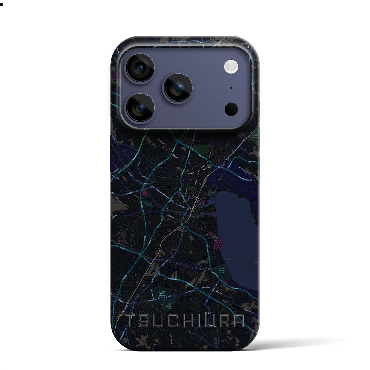 【土浦(茨城県)】地図柄iPhoneケース(バックカバータイプ)