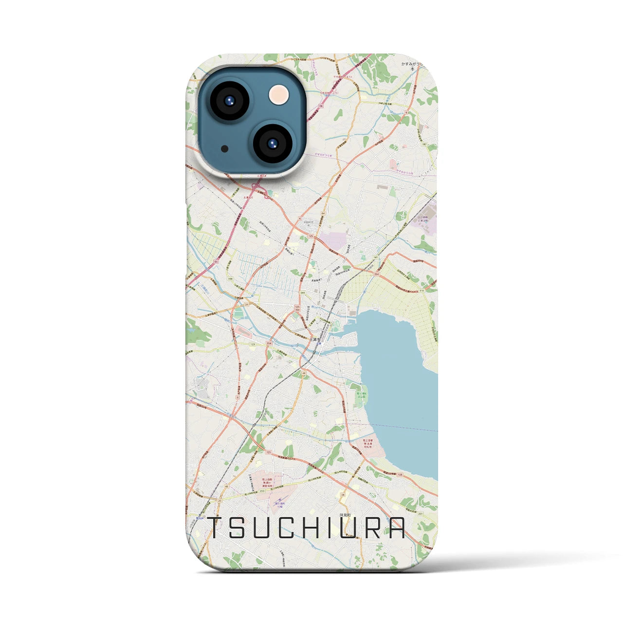【土浦(茨城県)】地図柄iPhoneケース(バックカバータイプ)