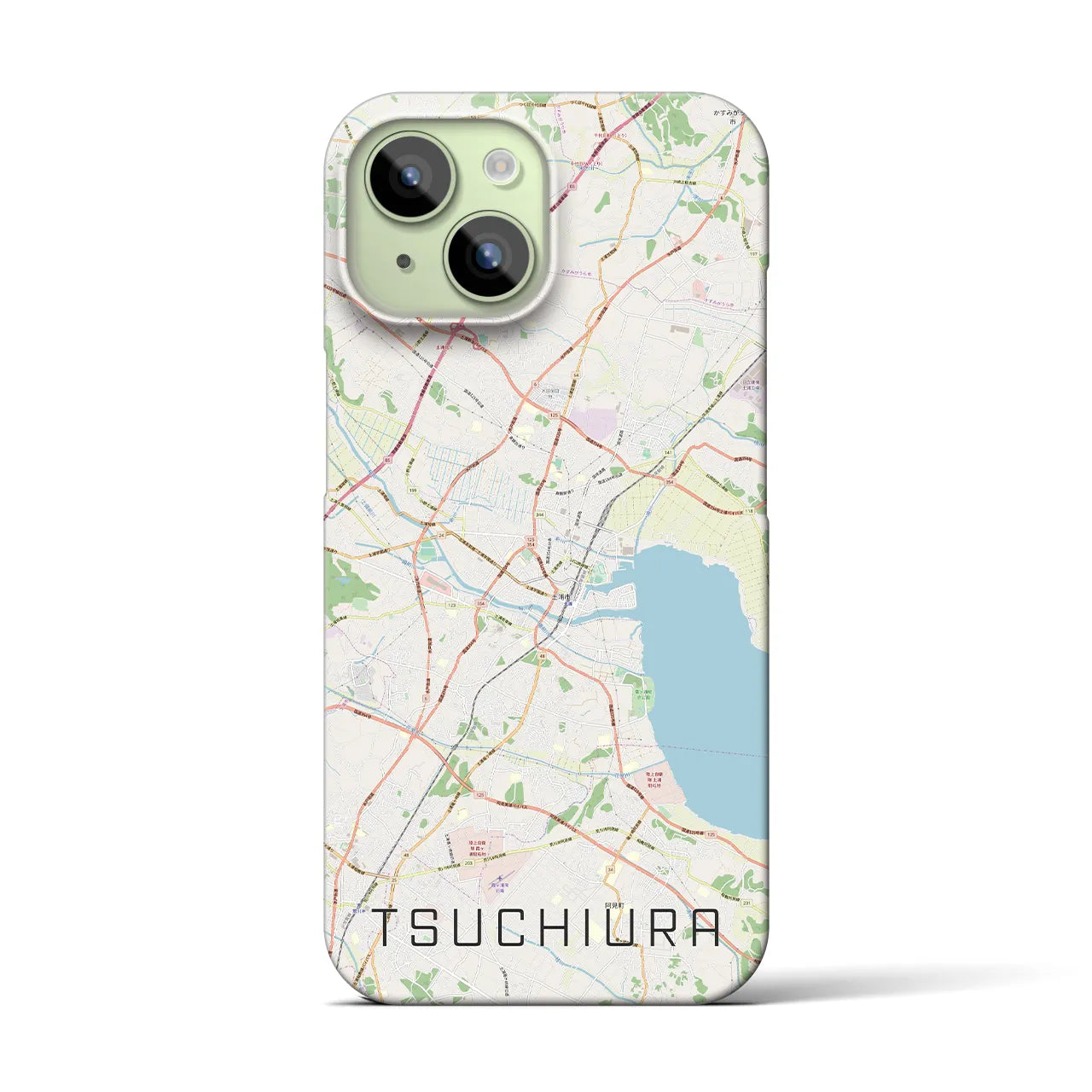【土浦(茨城県)】地図柄iPhoneケース(バックカバータイプ)