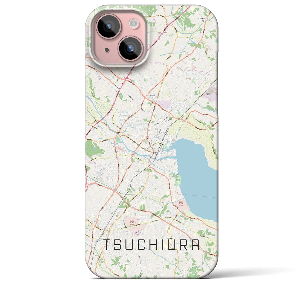 【土浦(茨城県)】地図柄iPhoneケース(バックカバータイプ)