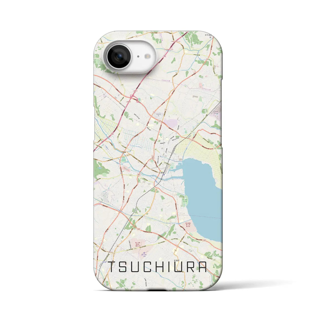 【土浦(茨城県)】地図柄iPhoneケース(バックカバータイプ)