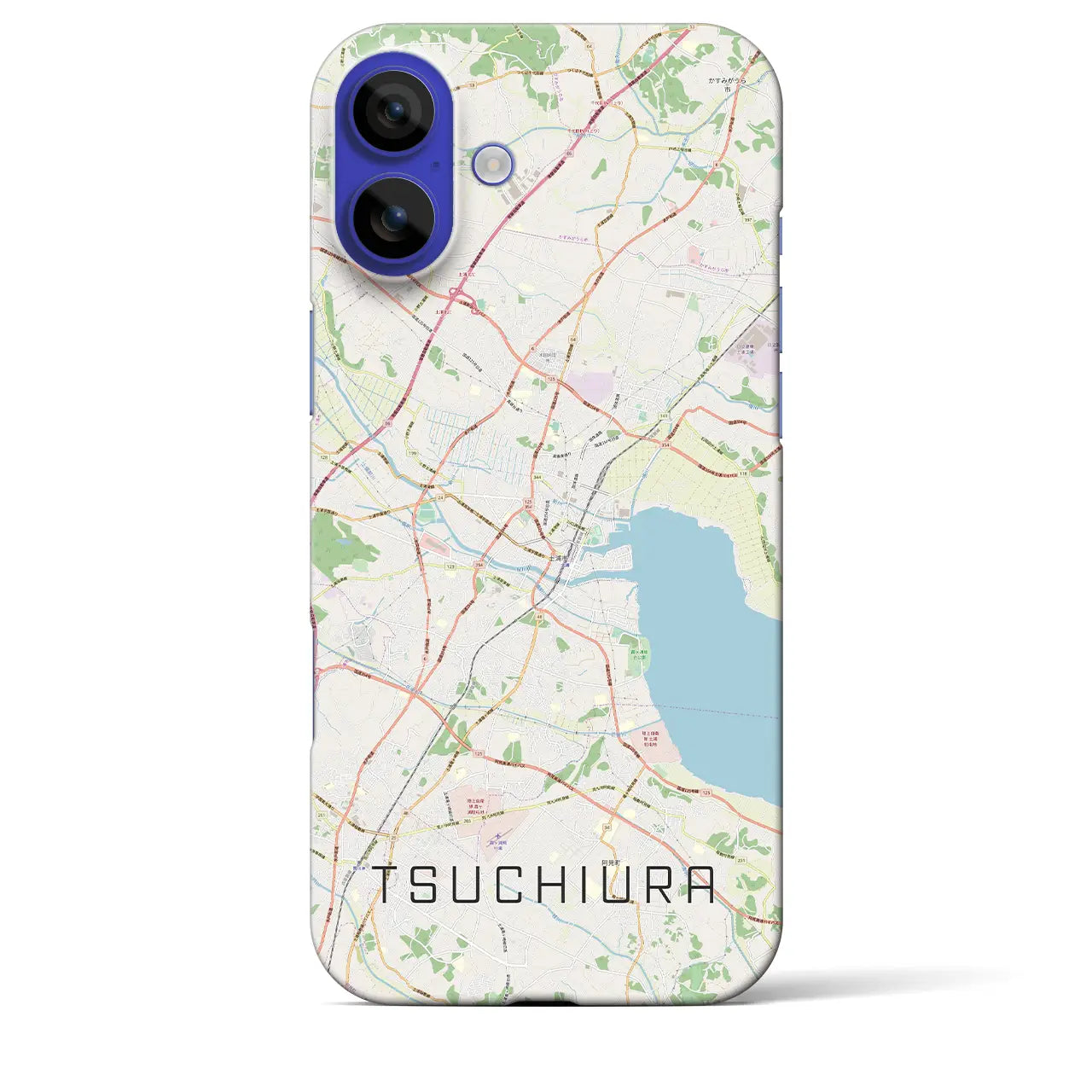 【土浦(茨城県)】地図柄iPhoneケース(バックカバータイプ)
