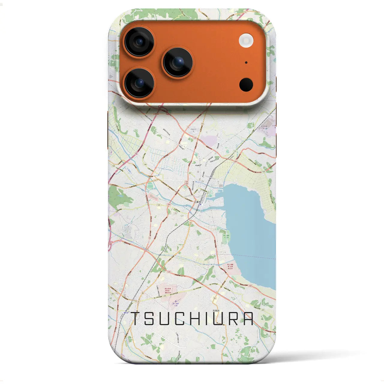【土浦(茨城県)】地図柄iPhoneケース(バックカバータイプ)