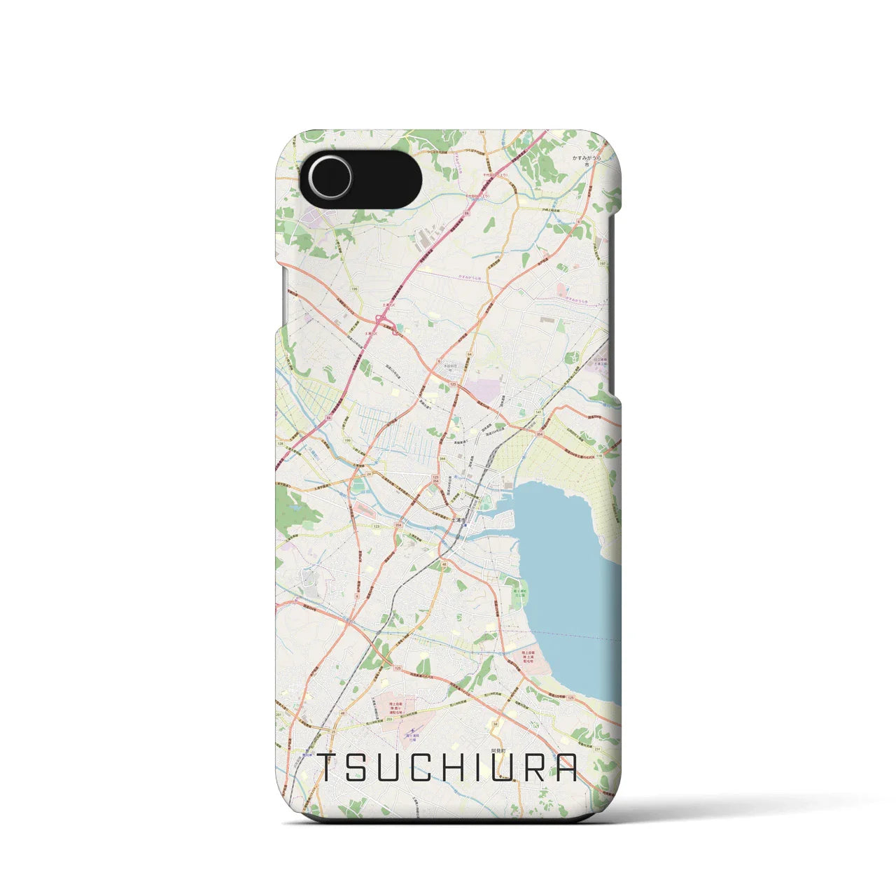 【土浦(茨城県)】地図柄iPhoneケース(バックカバータイプ)