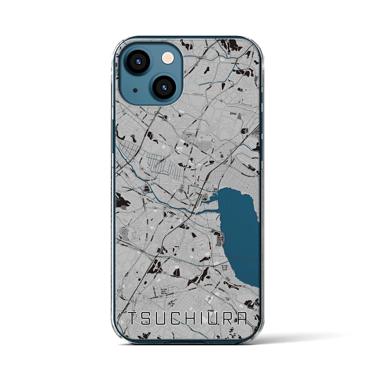 【土浦(茨城県)】地図柄iPhoneケース(クリアタイプ)