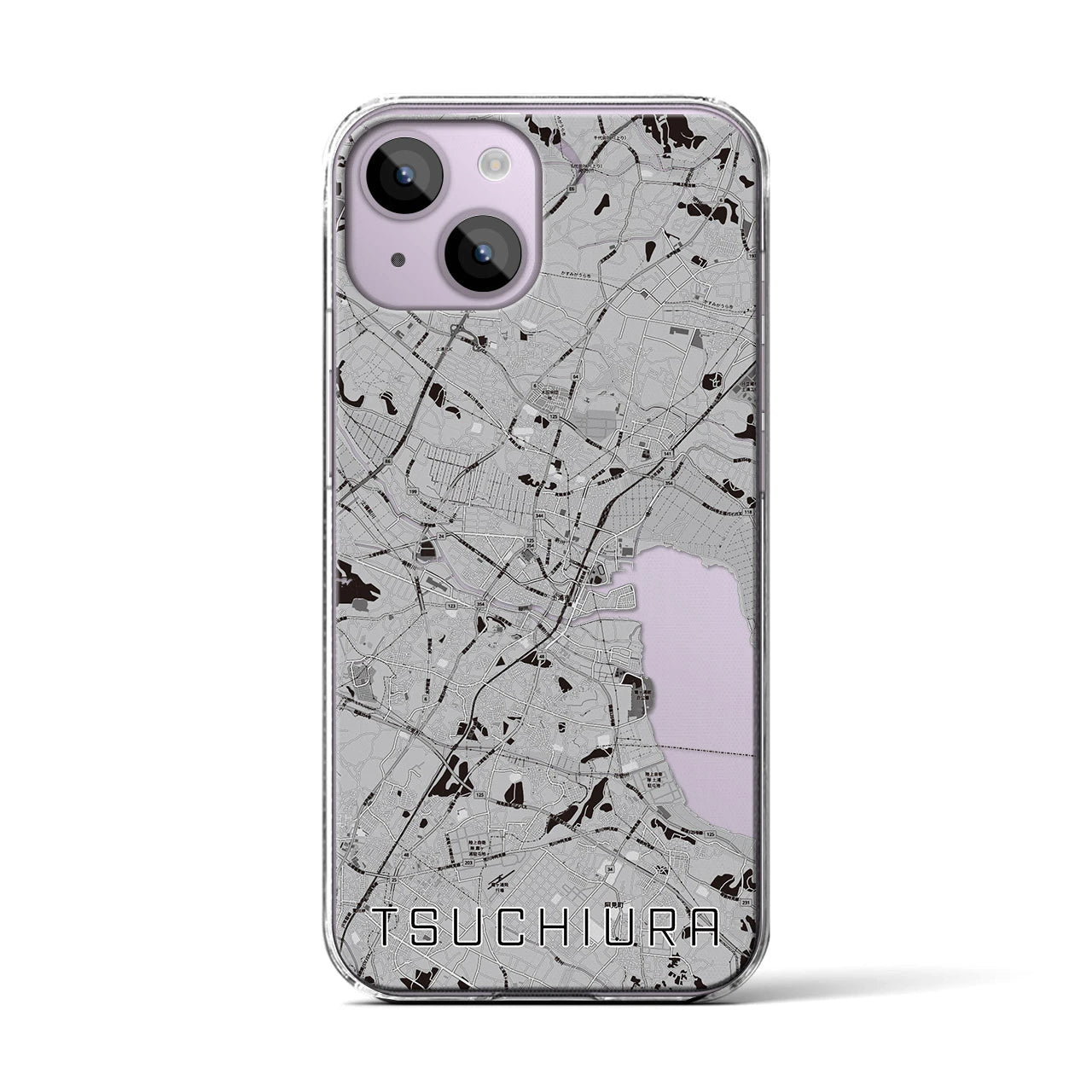 【土浦(茨城県)】地図柄iPhoneケース(クリアタイプ)