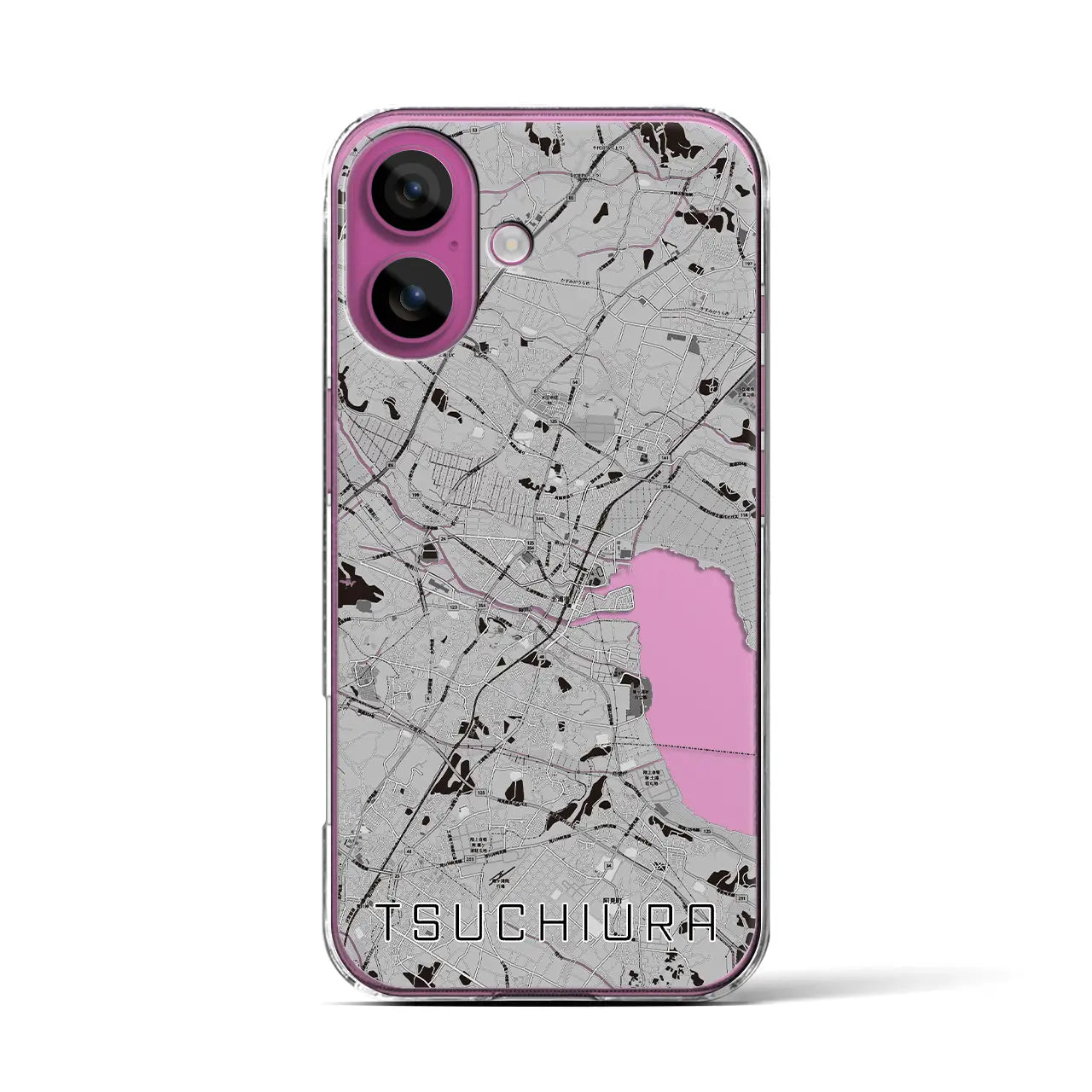 【土浦(茨城県)】地図柄iPhoneケース(クリアタイプ)
