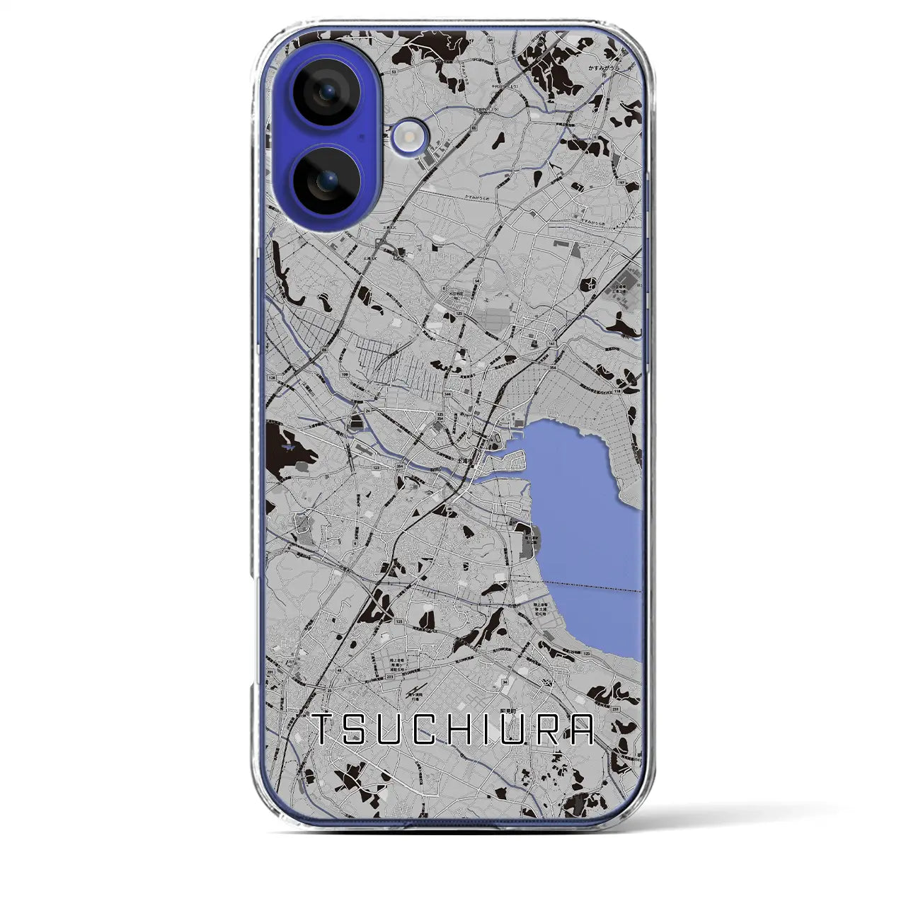 【土浦(茨城県)】地図柄iPhoneケース(クリアタイプ)