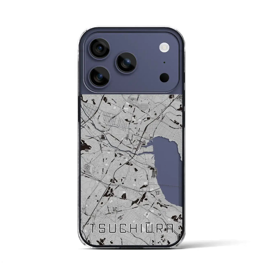 【土浦(茨城県)】地図柄iPhoneケース(クリアタイプ)