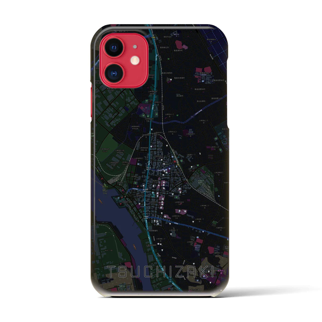 【土崎(秋田県)】地図柄iPhoneケース(バックカバータイプ)