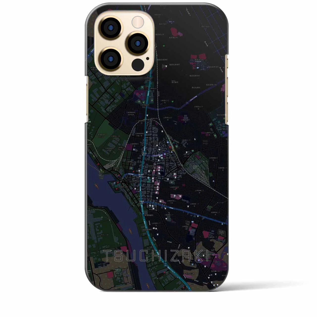 【土崎(秋田県)】地図柄iPhoneケース(バックカバータイプ)