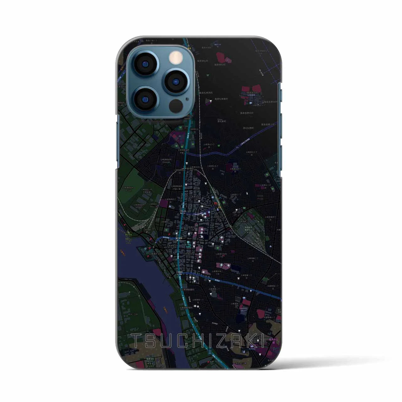 【土崎(秋田県)】地図柄iPhoneケース(バックカバータイプ)