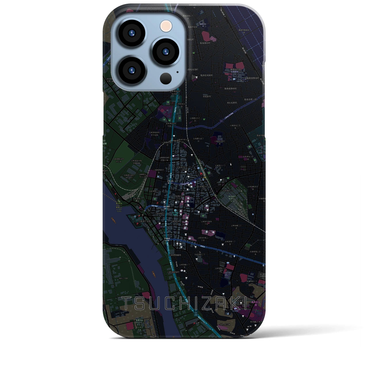 【土崎(秋田県)】地図柄iPhoneケース(バックカバータイプ)
