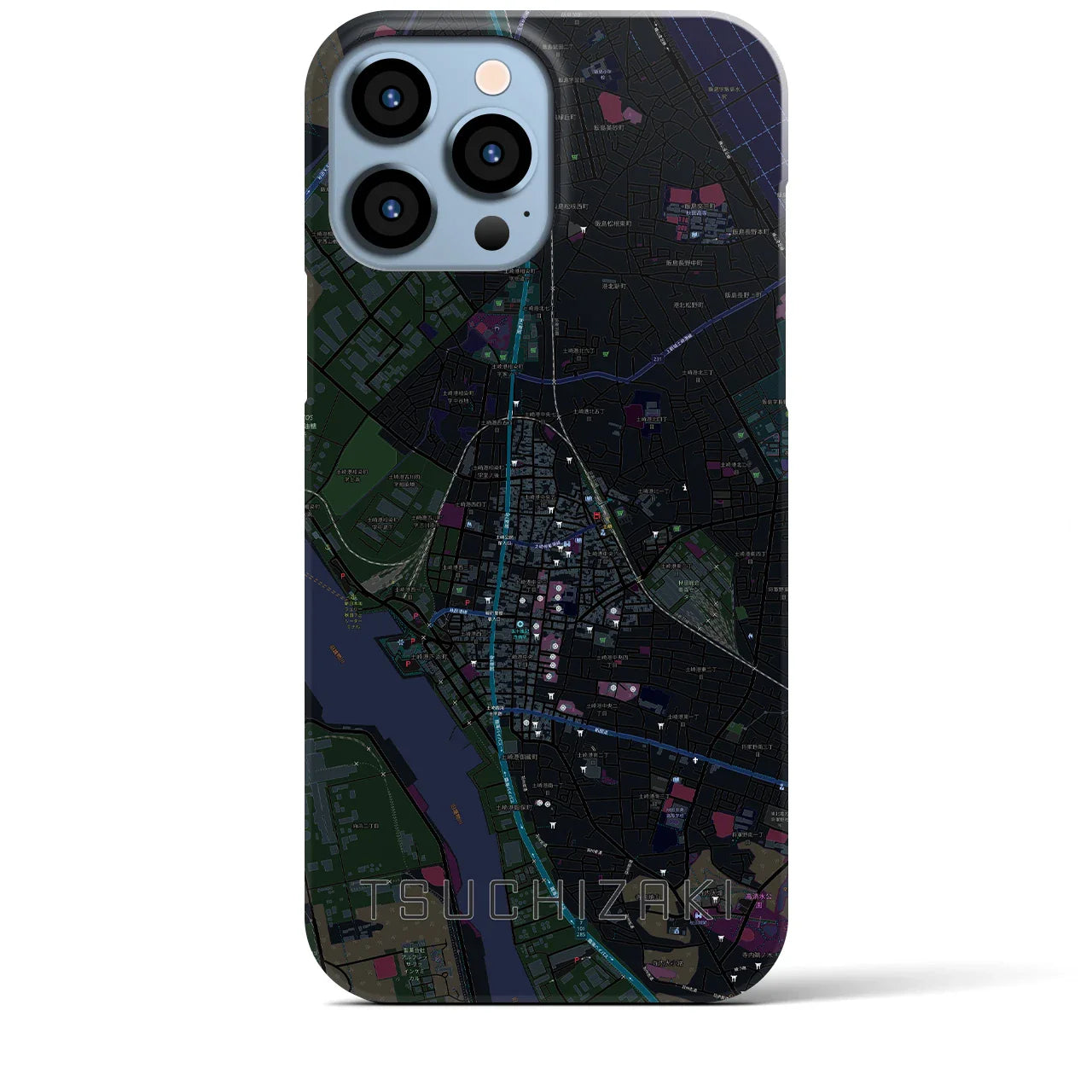 【土崎(秋田県)】地図柄iPhoneケース(バックカバータイプ)