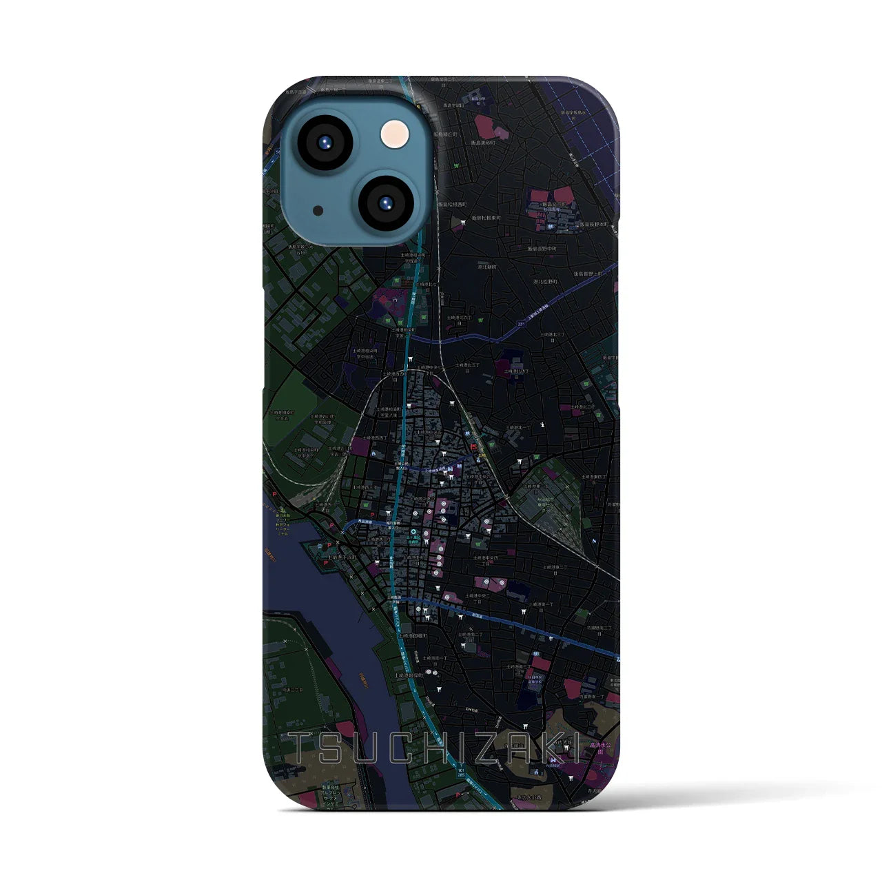 【土崎(秋田県)】地図柄iPhoneケース(バックカバータイプ)