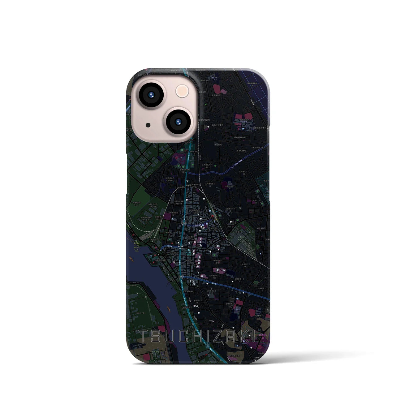 【土崎(秋田県)】地図柄iPhoneケース(バックカバータイプ)