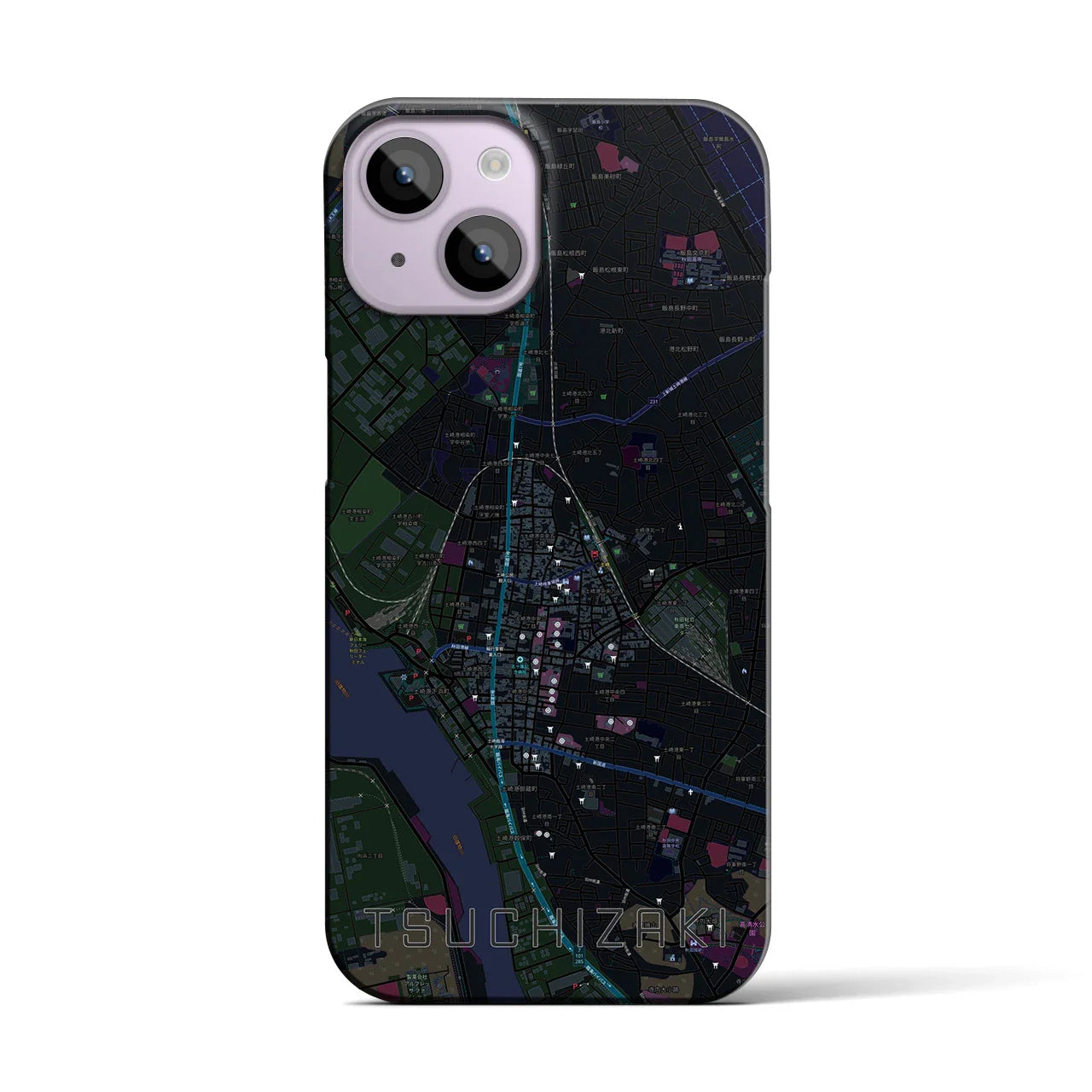 【土崎(秋田県)】地図柄iPhoneケース(バックカバータイプ)