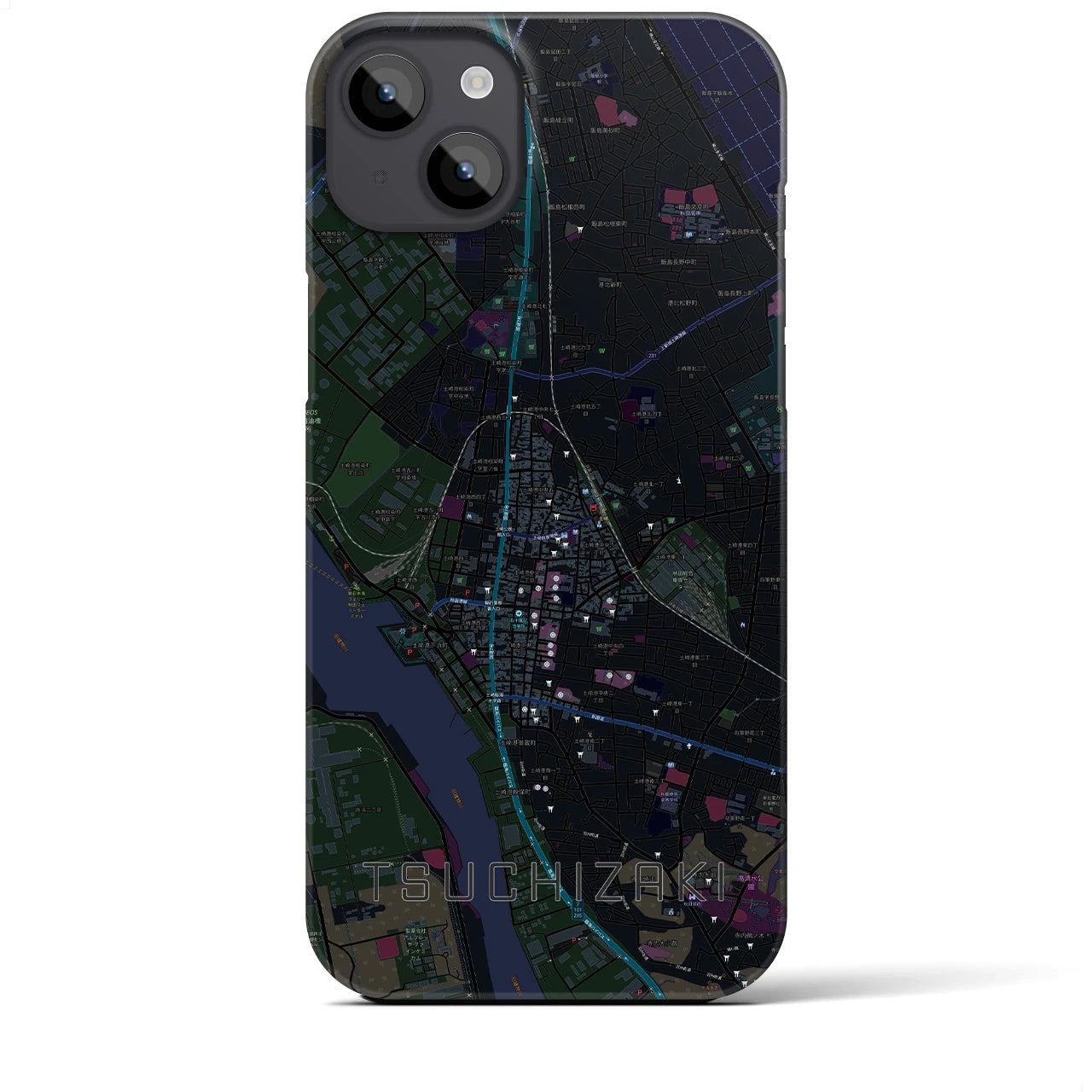 【土崎(秋田県)】地図柄iPhoneケース(バックカバータイプ)