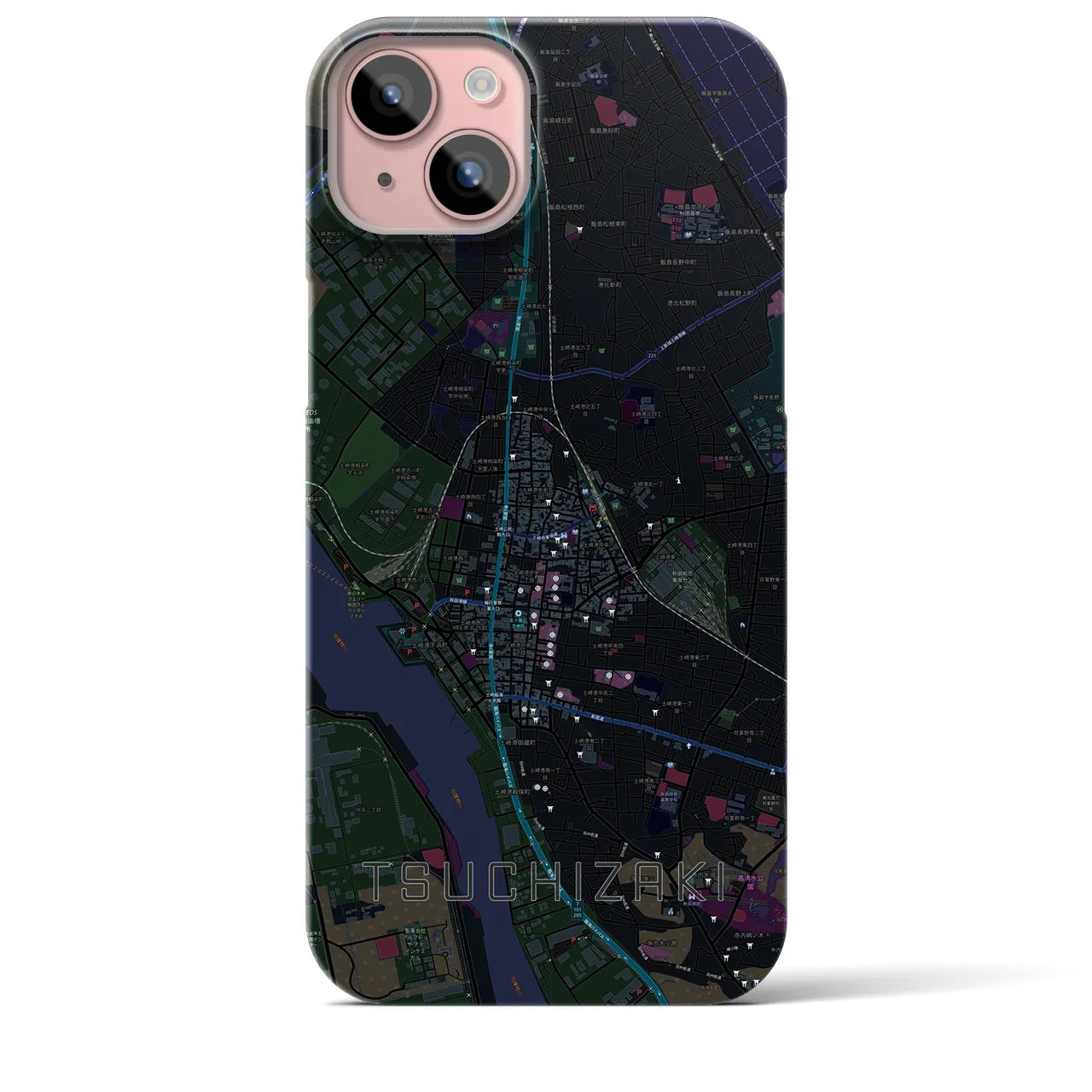 【土崎(秋田県)】地図柄iPhoneケース(バックカバータイプ)