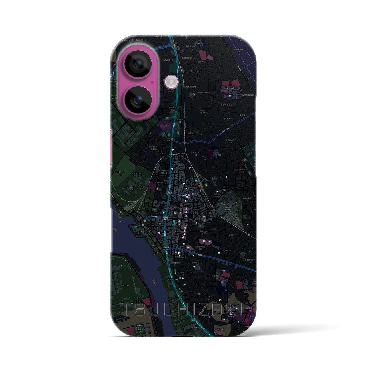 【土崎(秋田県)】地図柄iPhoneケース(バックカバータイプ)