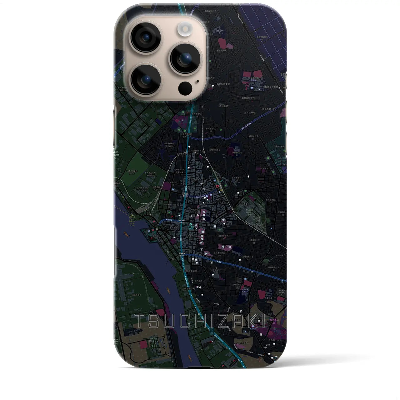 【土崎(秋田県)】地図柄iPhoneケース(バックカバータイプ)
