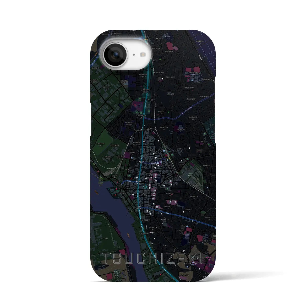【土崎(秋田県)】地図柄iPhoneケース(バックカバータイプ)
