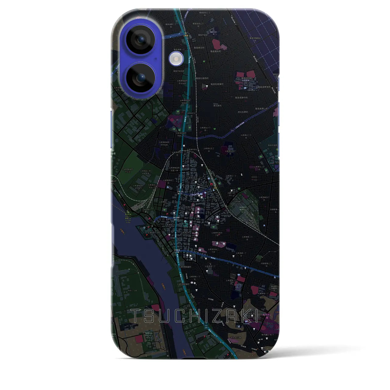 【土崎(秋田県)】地図柄iPhoneケース(バックカバータイプ)