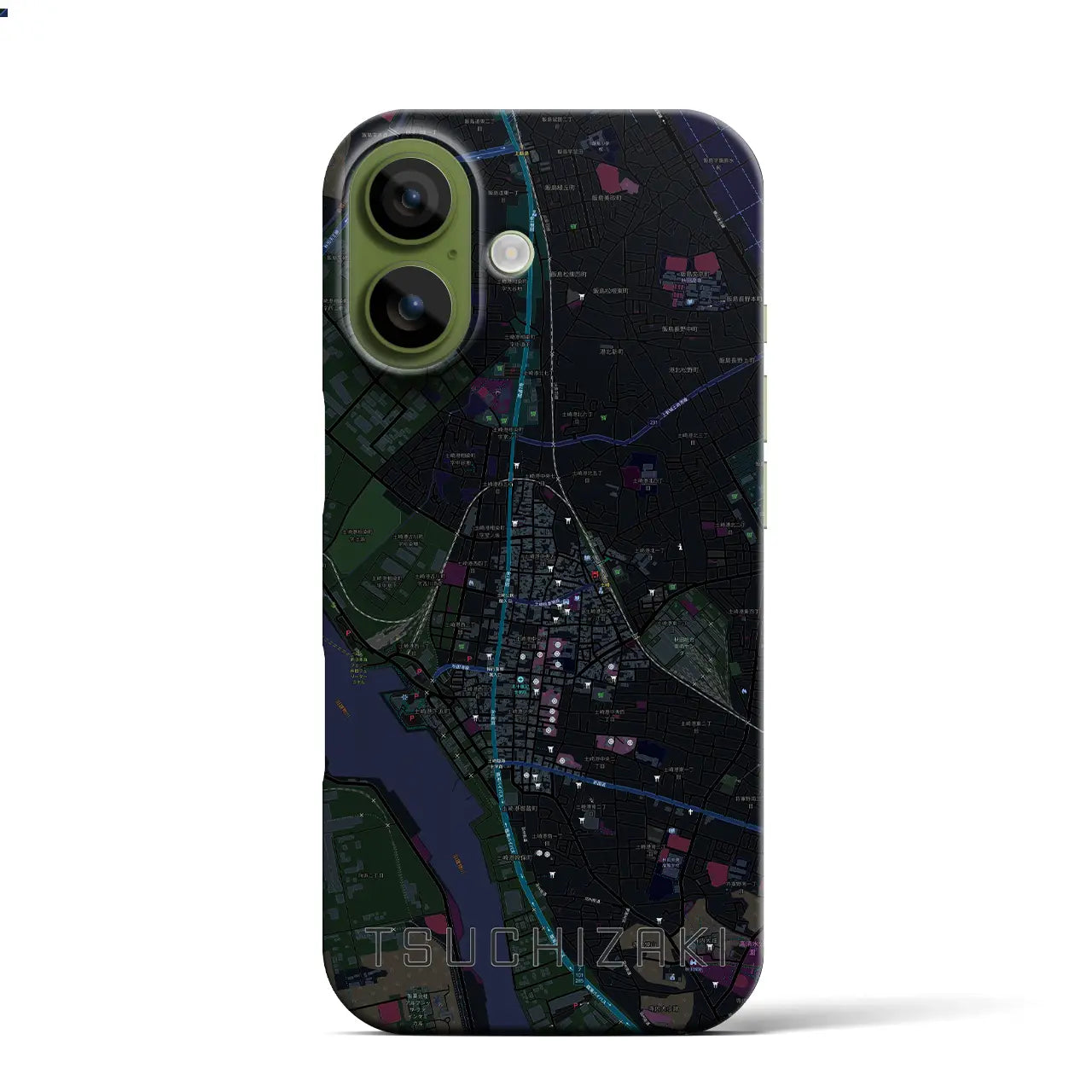 【土崎(秋田県)】地図柄iPhoneケース(バックカバータイプ)