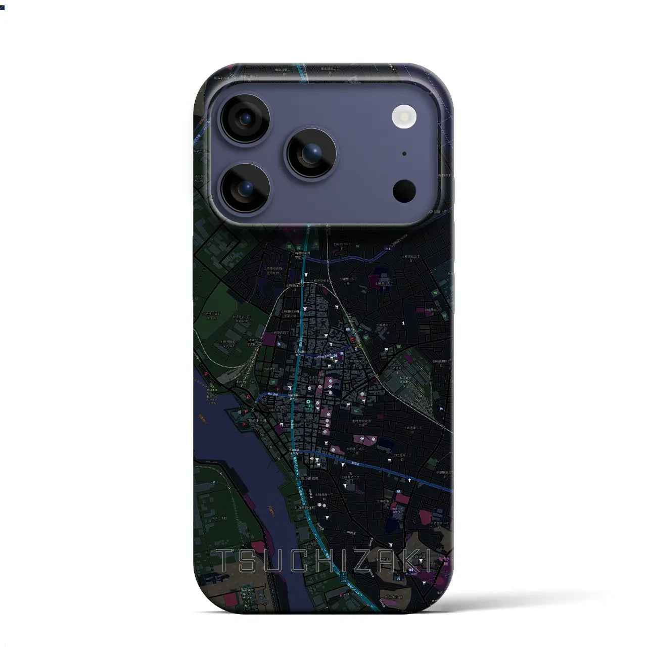 【土崎(秋田県)】地図柄iPhoneケース(バックカバータイプ)