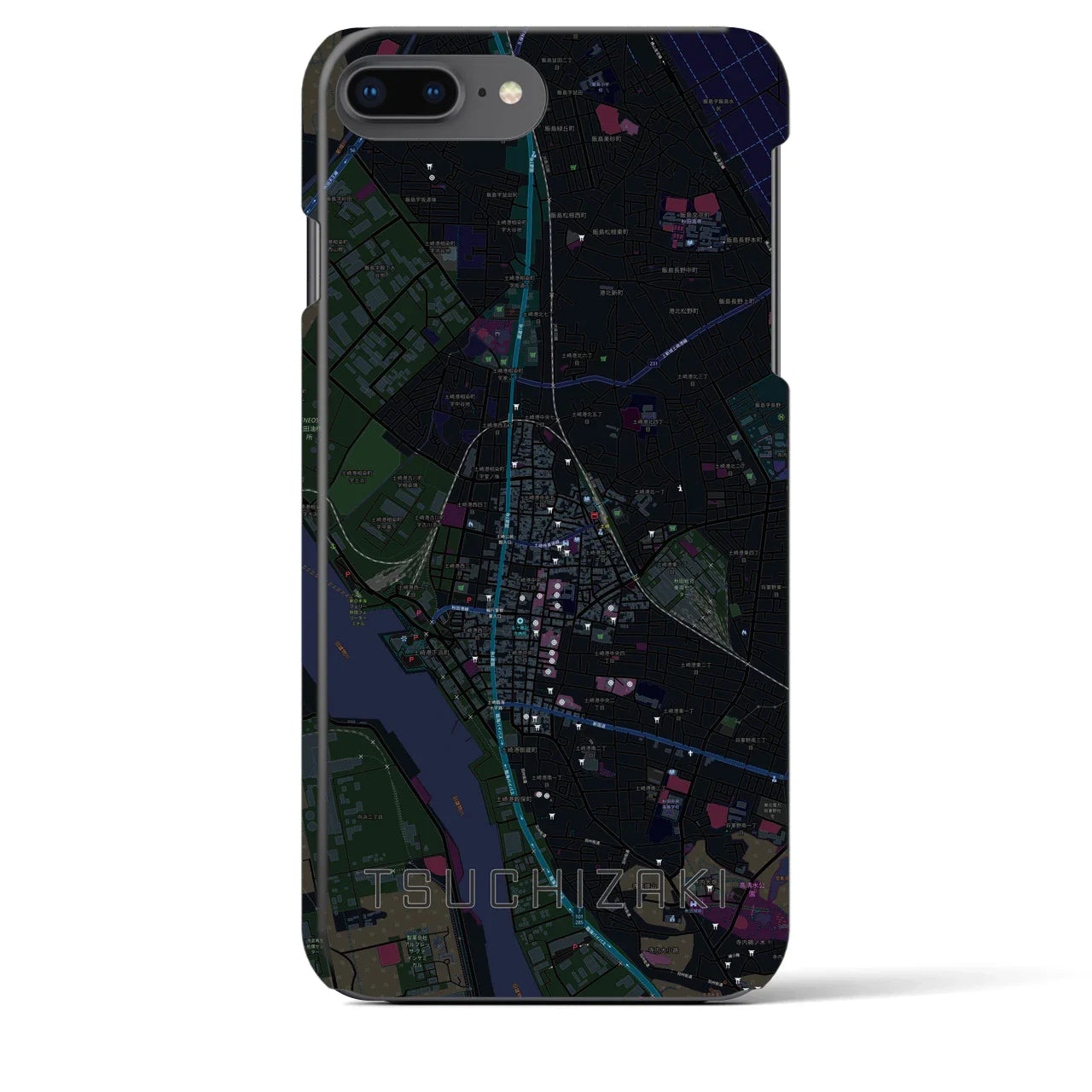 【土崎(秋田県)】地図柄iPhoneケース(バックカバータイプ)