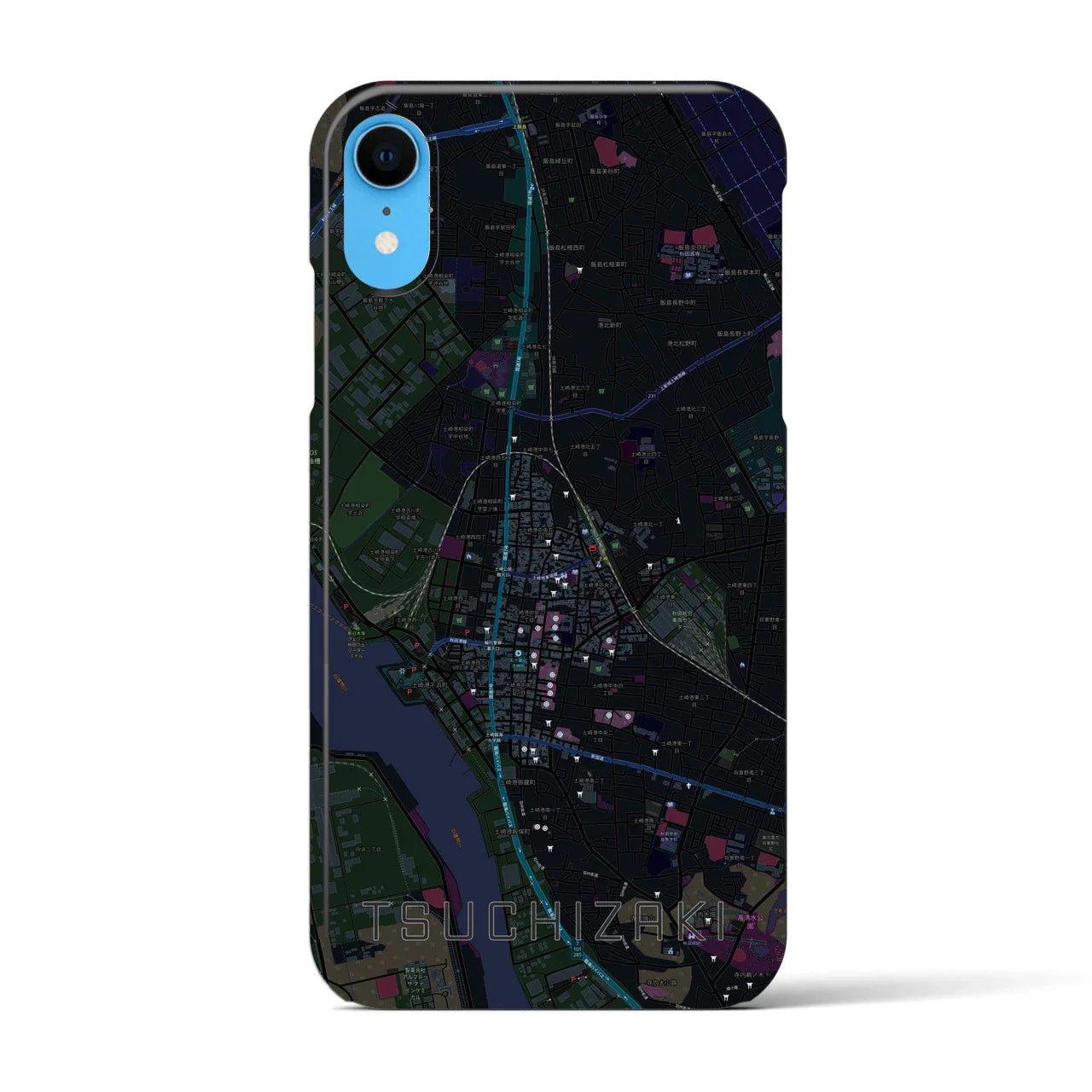 【土崎(秋田県)】地図柄iPhoneケース(バックカバータイプ)