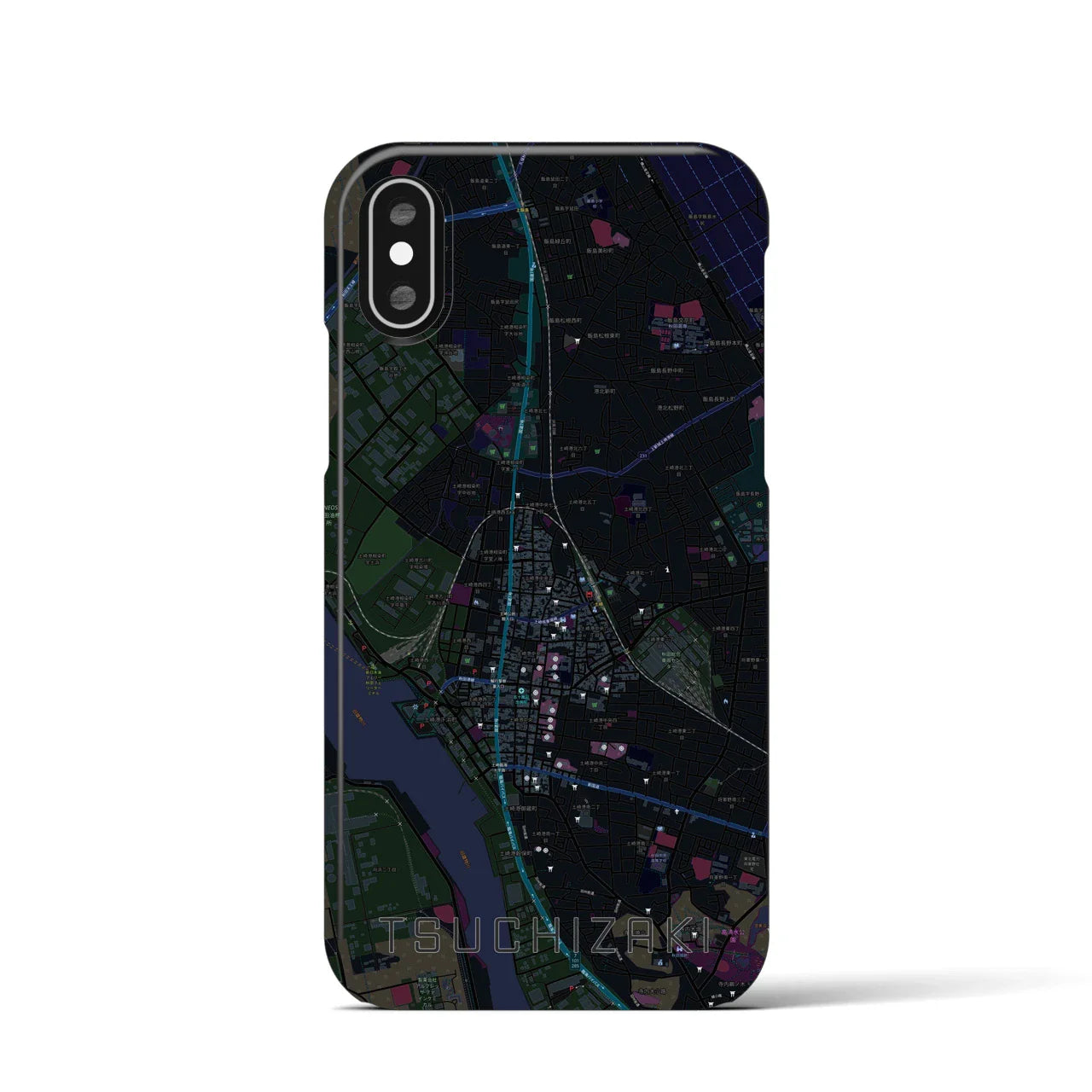 【土崎(秋田県)】地図柄iPhoneケース(バックカバータイプ)