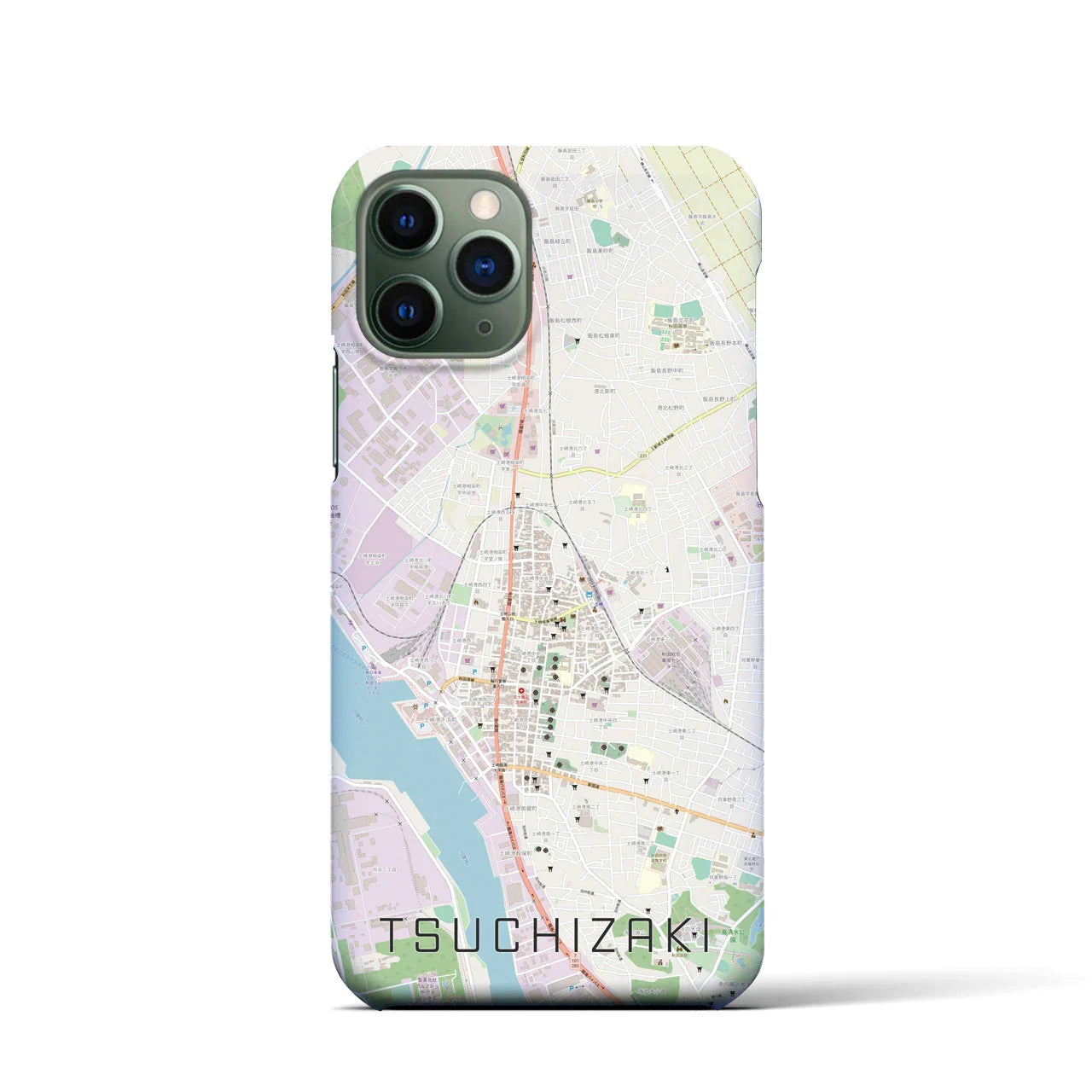 【土崎(秋田県)】地図柄iPhoneケース(バックカバータイプ)