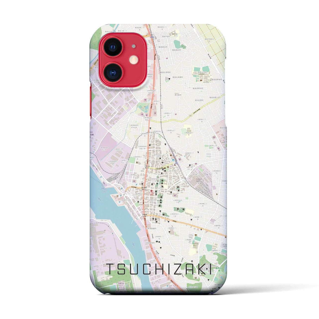 【土崎(秋田県)】地図柄iPhoneケース(バックカバータイプ)