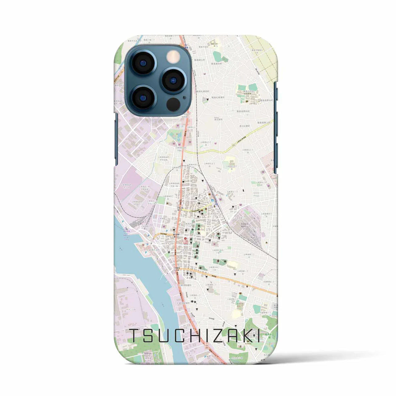 【土崎(秋田県)】地図柄iPhoneケース(バックカバータイプ)