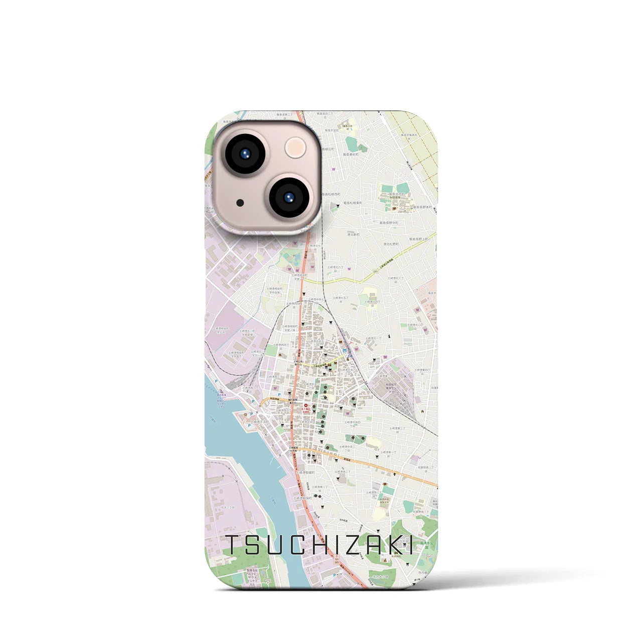 【土崎(秋田県)】地図柄iPhoneケース(バックカバータイプ)