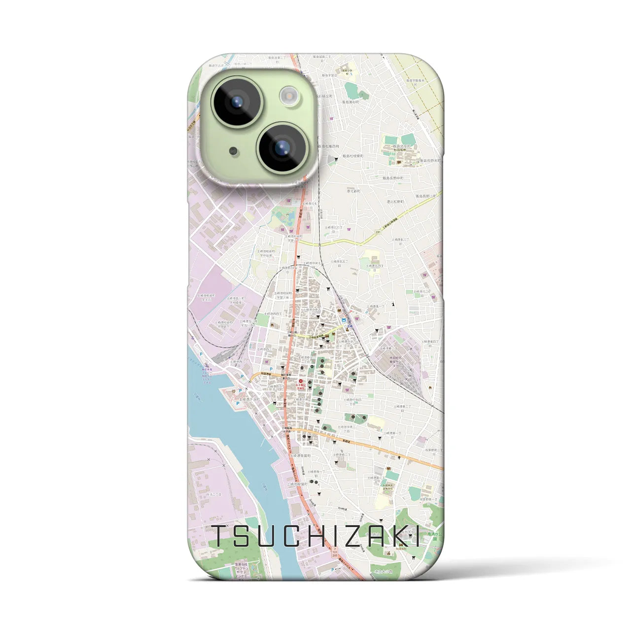 【土崎(秋田県)】地図柄iPhoneケース(バックカバータイプ)