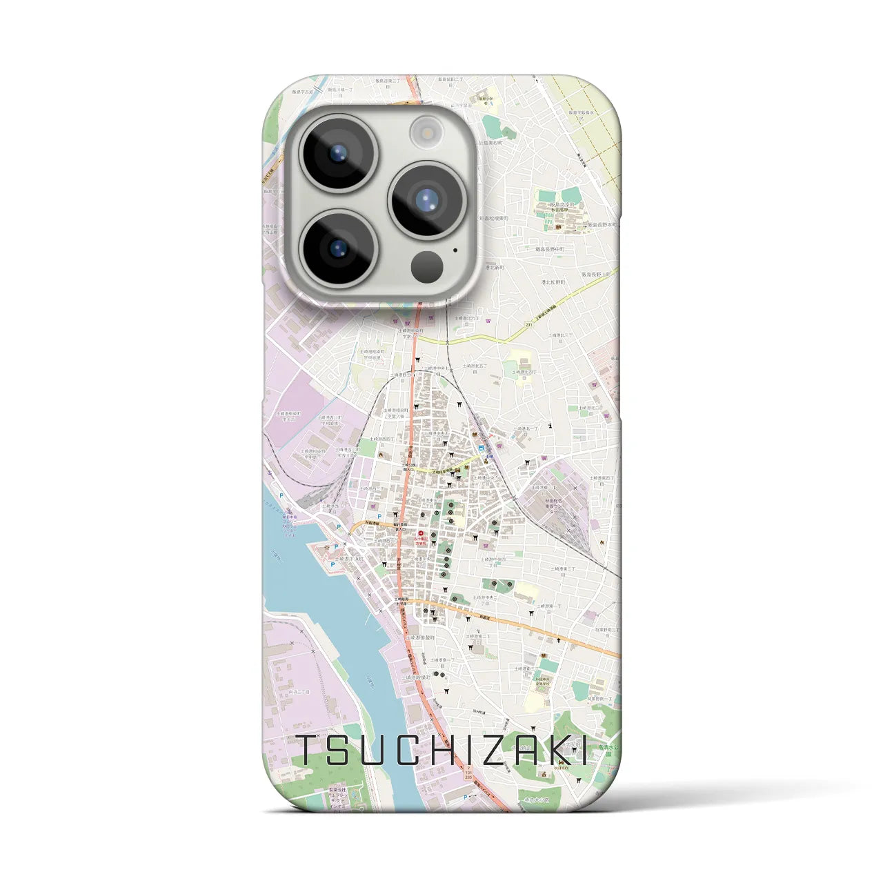 【土崎(秋田県)】地図柄iPhoneケース(バックカバータイプ)