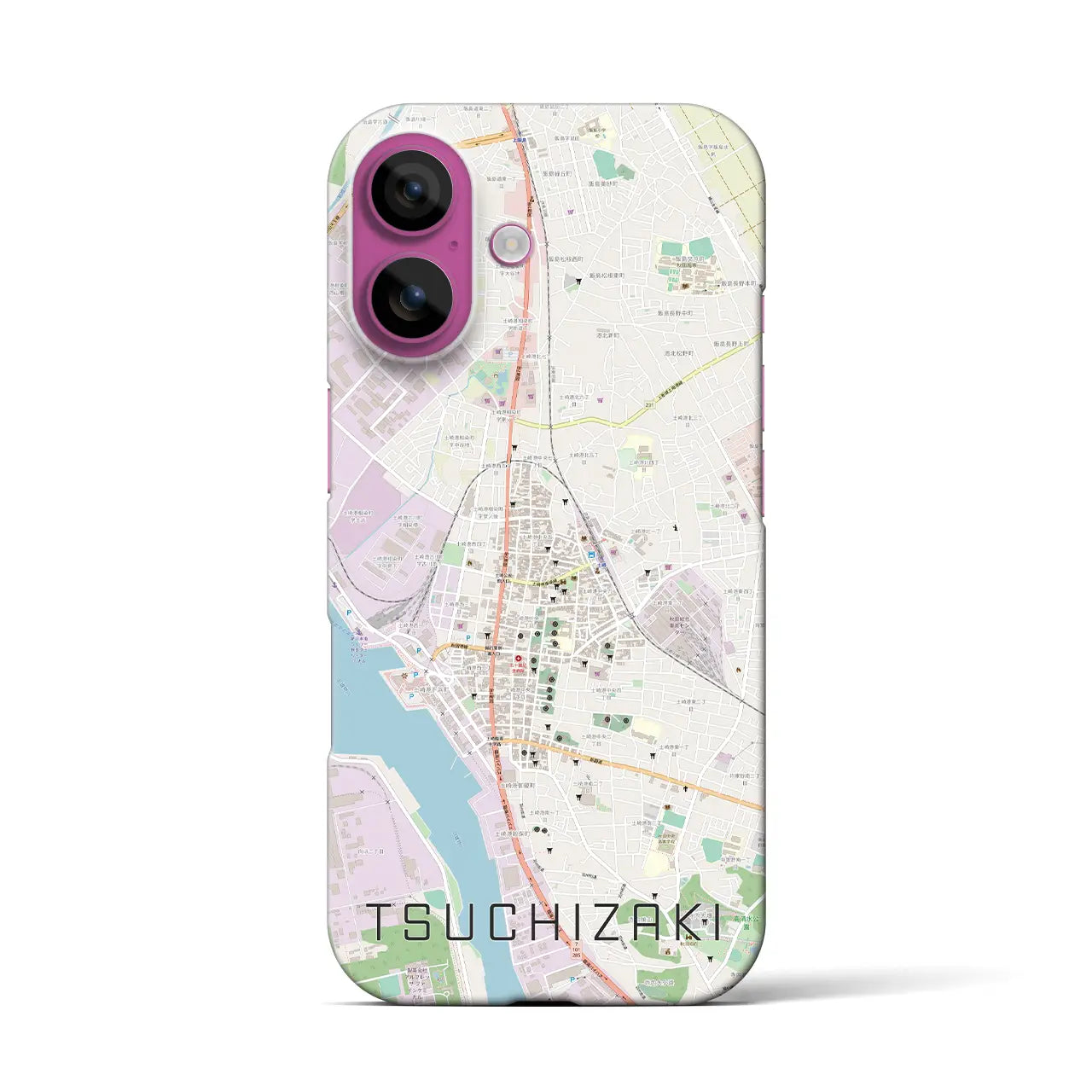 【土崎(秋田県)】地図柄iPhoneケース(バックカバータイプ)