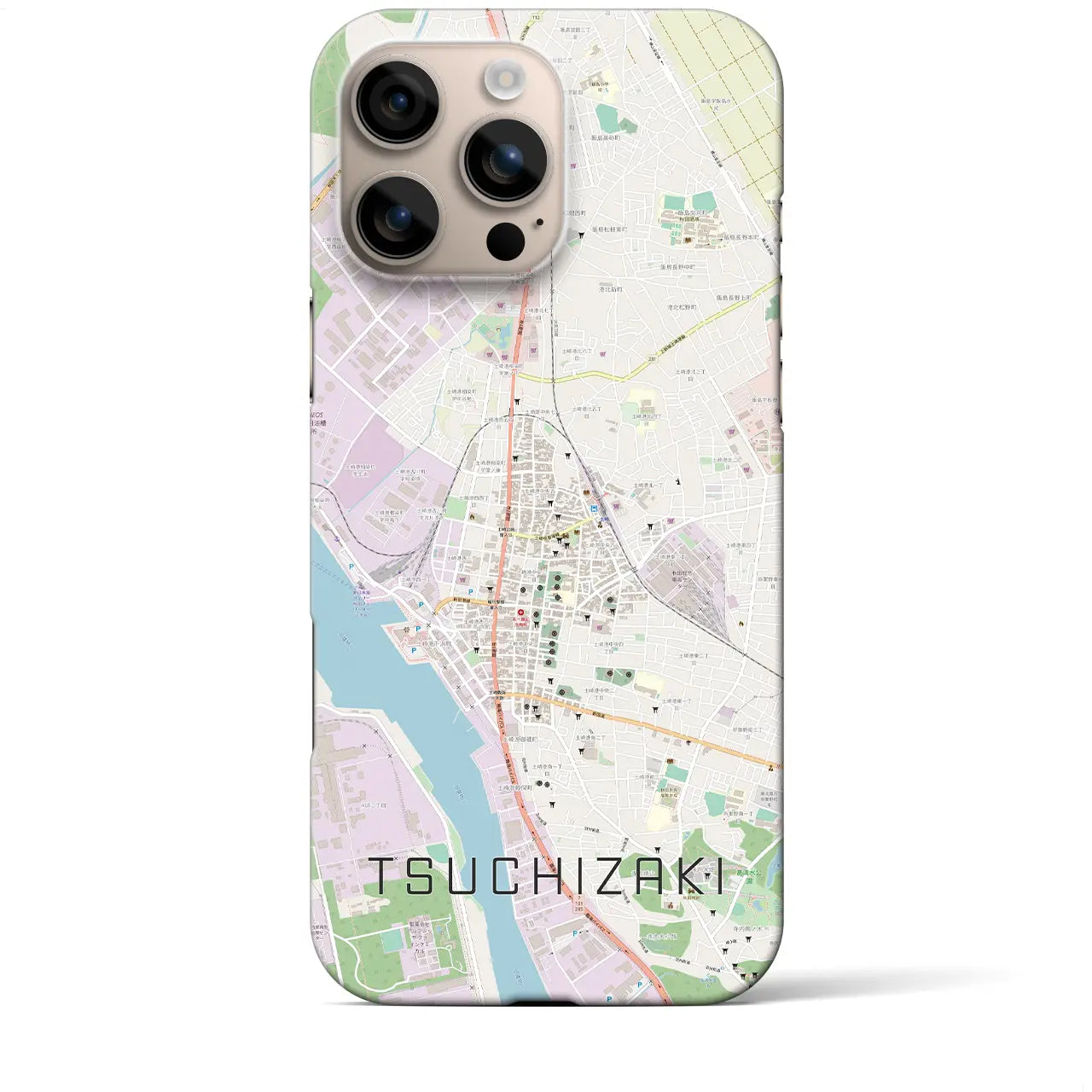 【土崎(秋田県)】地図柄iPhoneケース(バックカバータイプ)