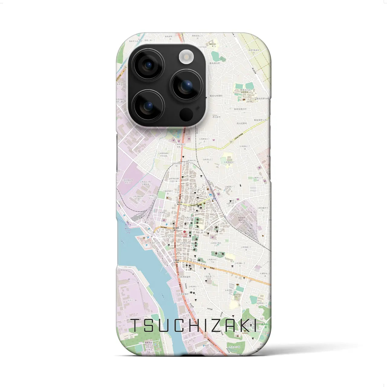 【土崎(秋田県)】地図柄iPhoneケース(バックカバータイプ)