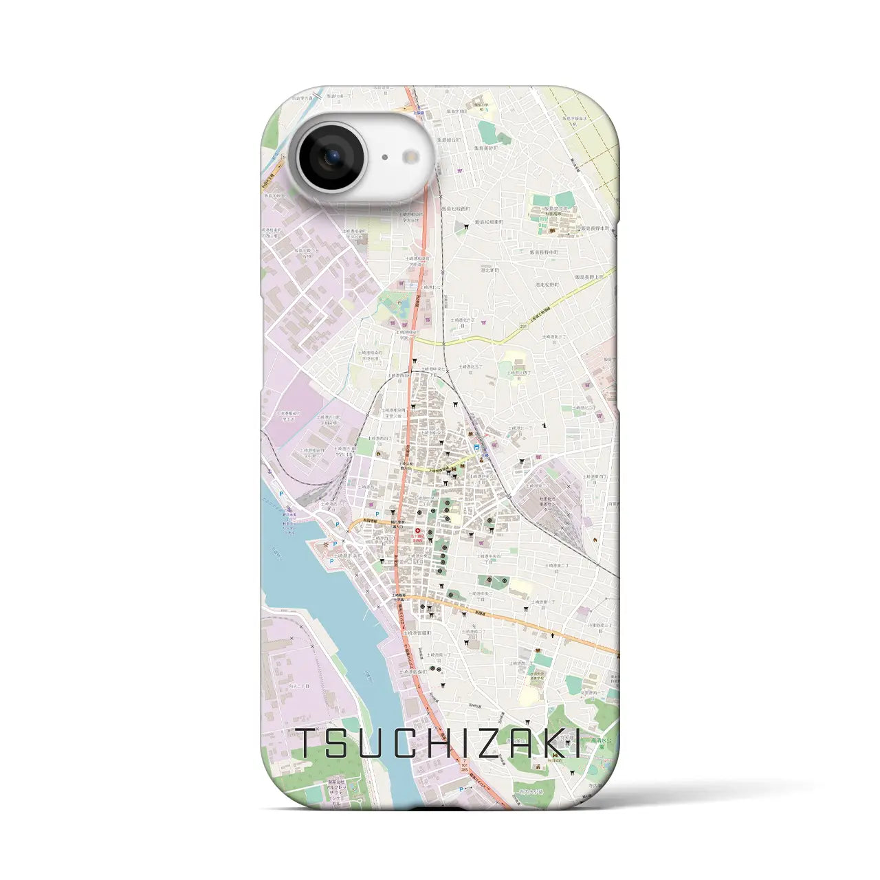 【土崎(秋田県)】地図柄iPhoneケース(バックカバータイプ)
