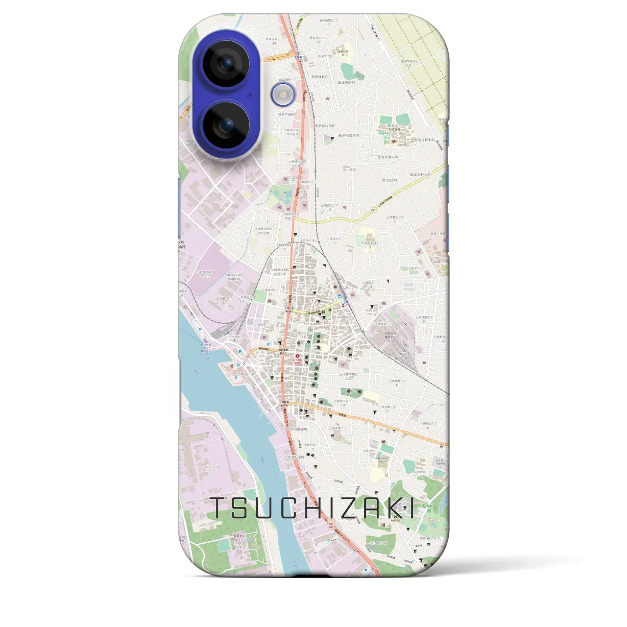 【土崎(秋田県)】地図柄iPhoneケース(バックカバータイプ)ナチュラル・iPhone 16 Pro Max 用