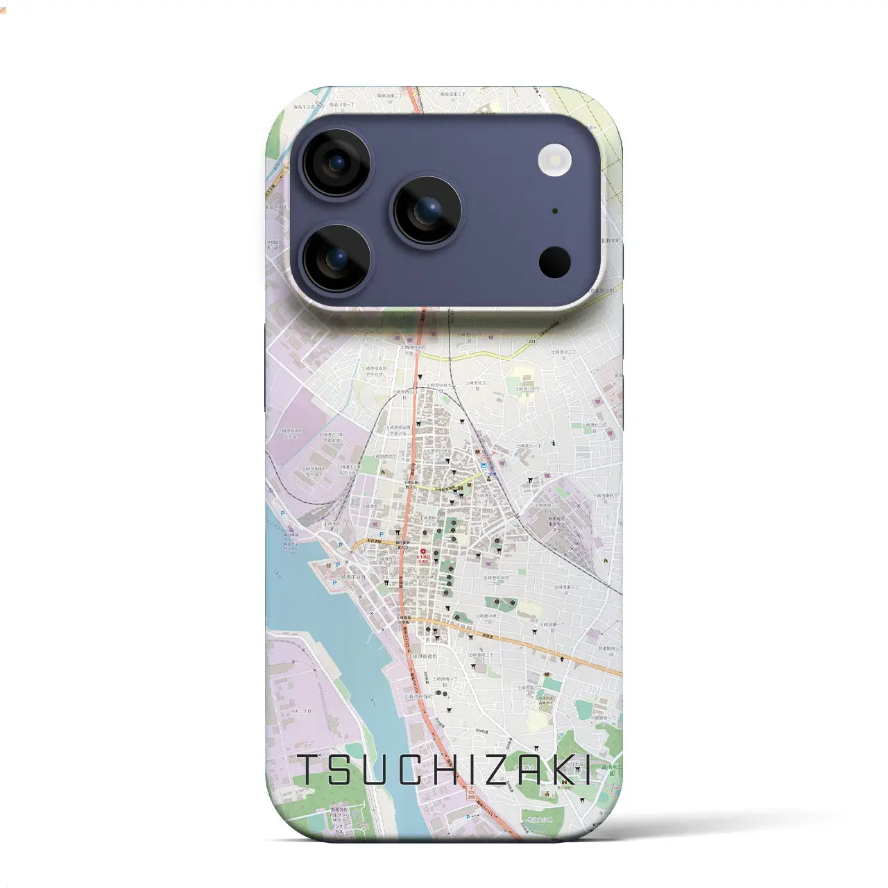 【土崎(秋田県)】地図柄iPhoneケース(バックカバータイプ)