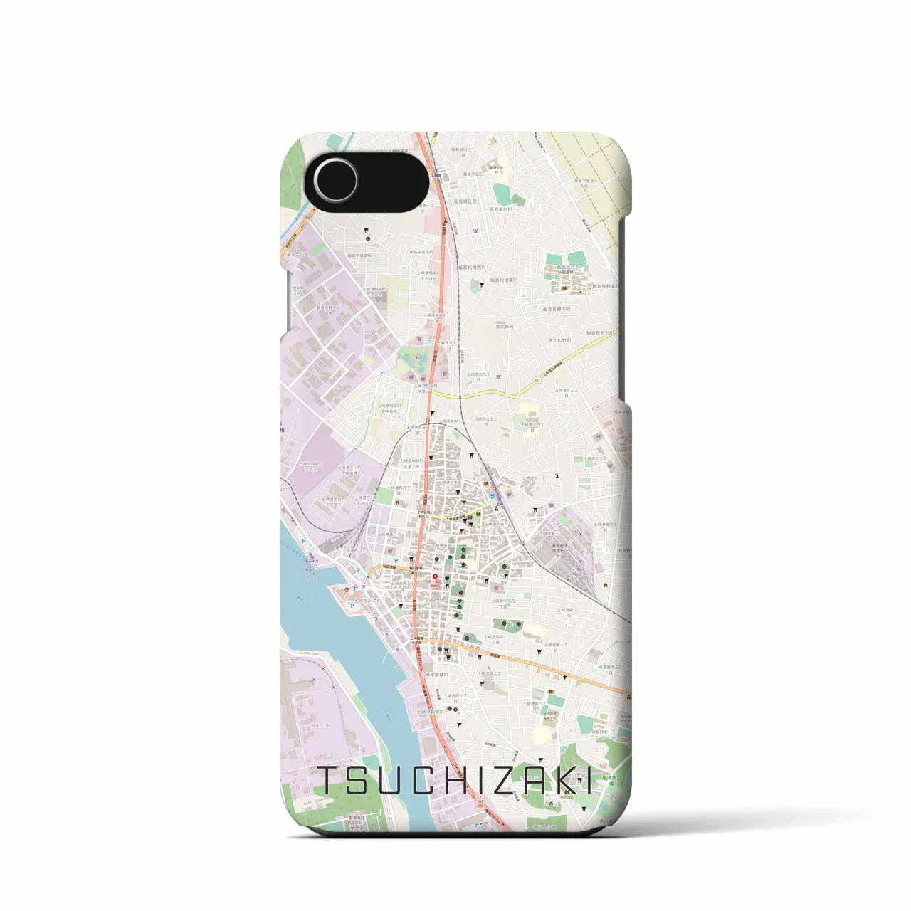【土崎(秋田県)】地図柄iPhoneケース(バックカバータイプ)