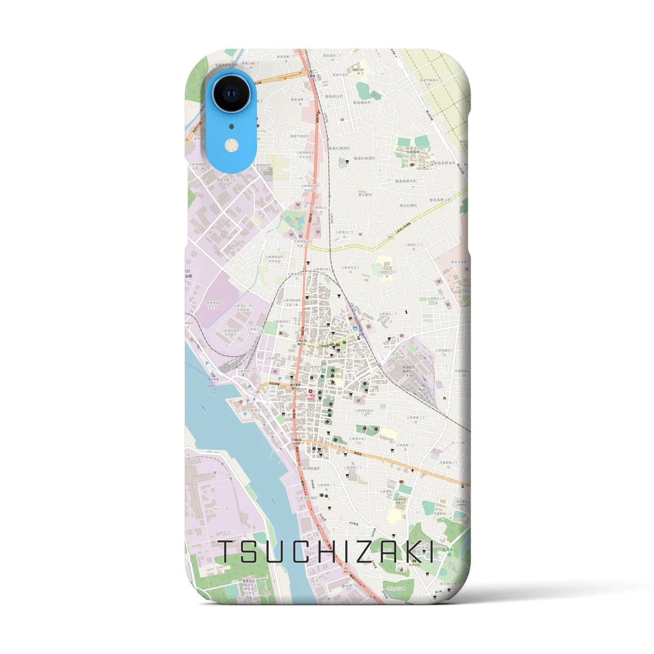 【土崎(秋田県)】地図柄iPhoneケース(バックカバータイプ)