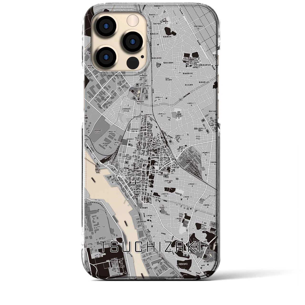 【土崎(秋田県)】地図柄iPhoneケース(クリアタイプ)