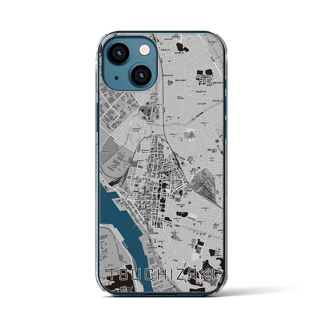 【土崎(秋田県)】地図柄iPhoneケース(クリアタイプ)