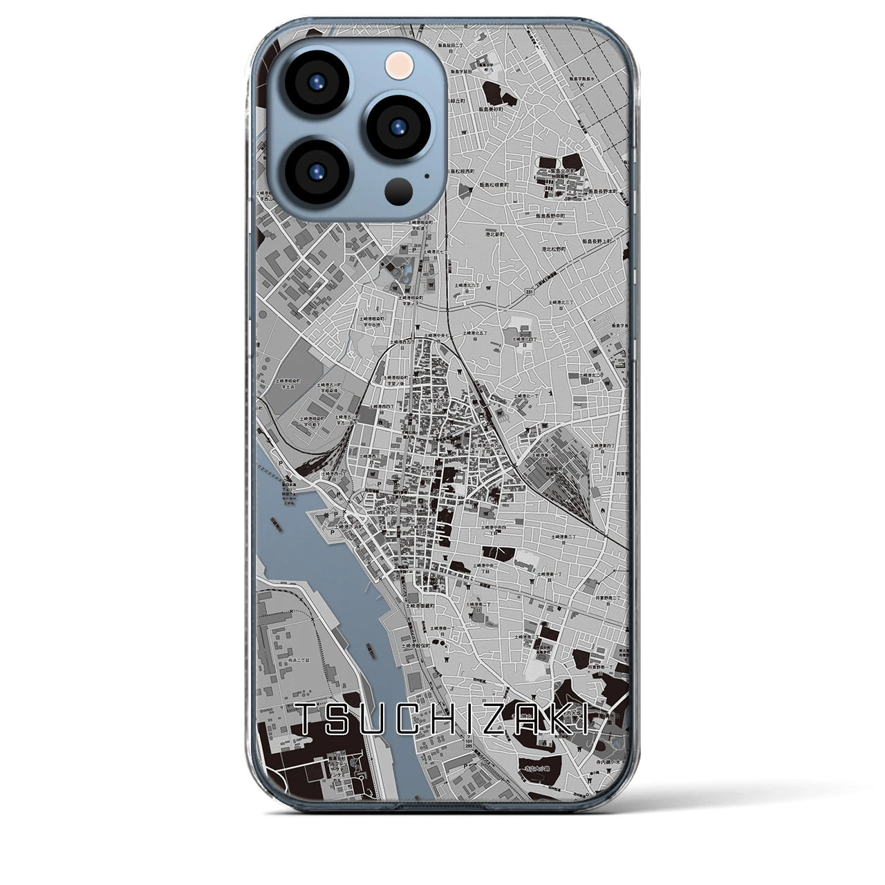 【土崎(秋田県)】地図柄iPhoneケース(クリアタイプ)