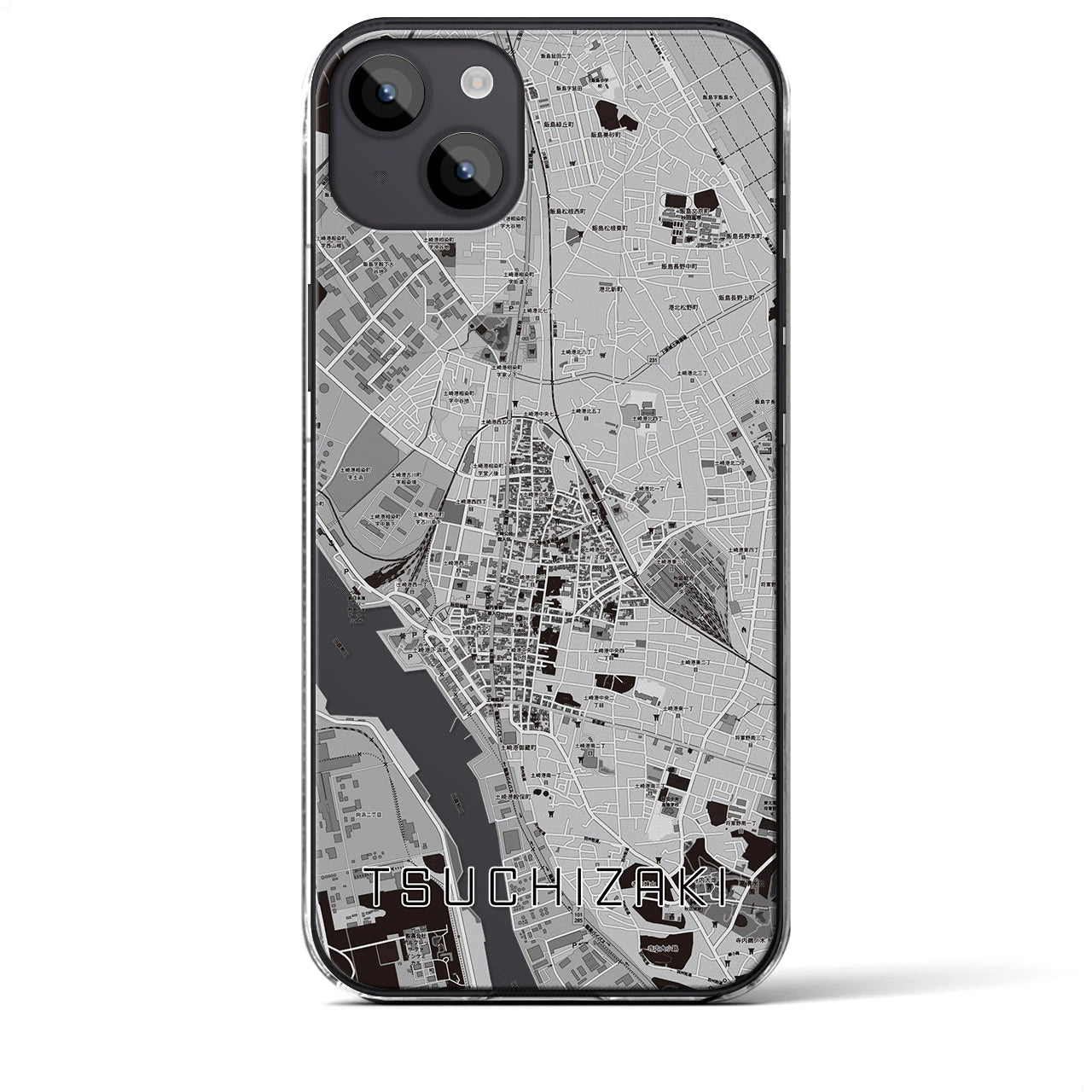 【土崎(秋田県)】地図柄iPhoneケース(クリアタイプ)